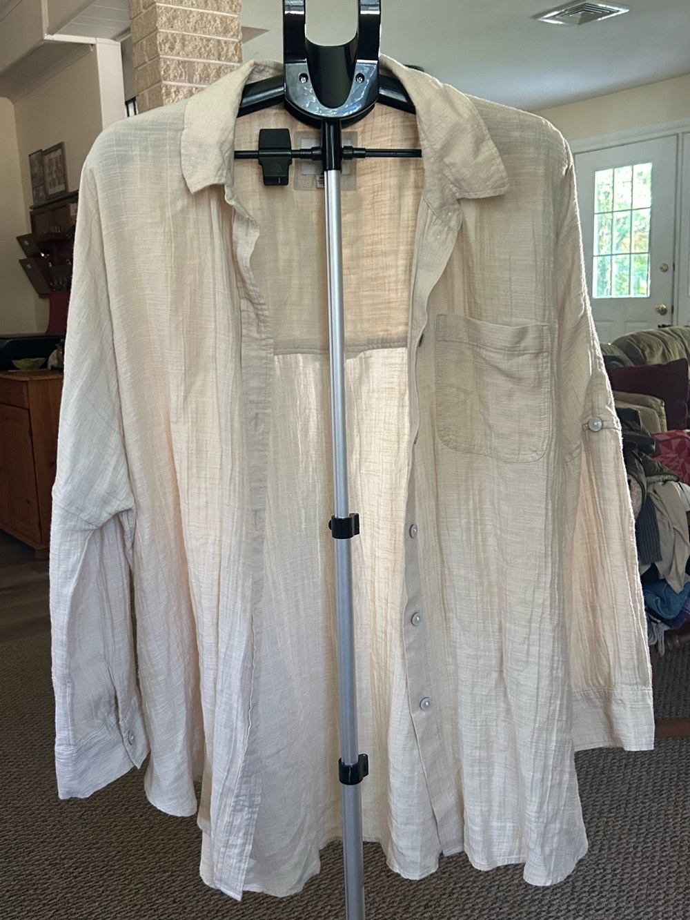 American Eagle Women's Oversized Button-Up Shirt